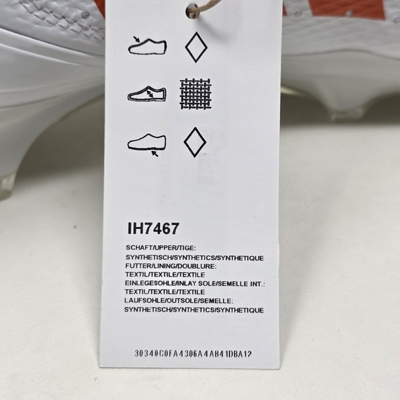 adidas SM Adizero Impact Football Cleats Mens Size 11 White Orange IH8467 New - Picture 12 of 12